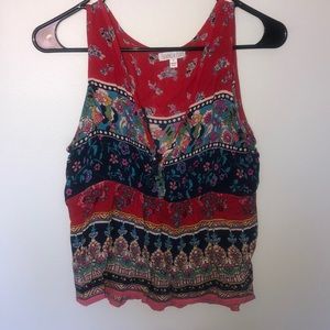 Colorful flowy tank top